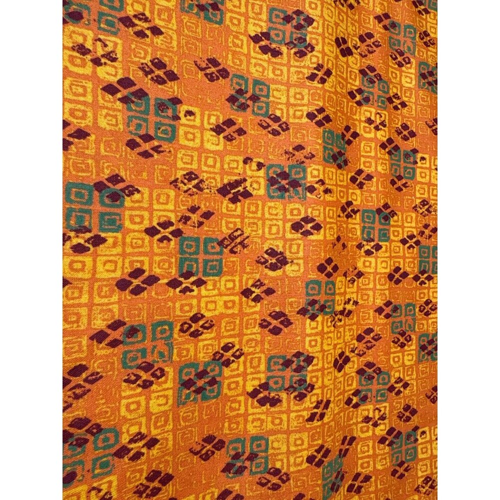 Vintage Jo-Ann Cotton Fabric 1/2 yard x 44" Bold Orange Geometric Pattern